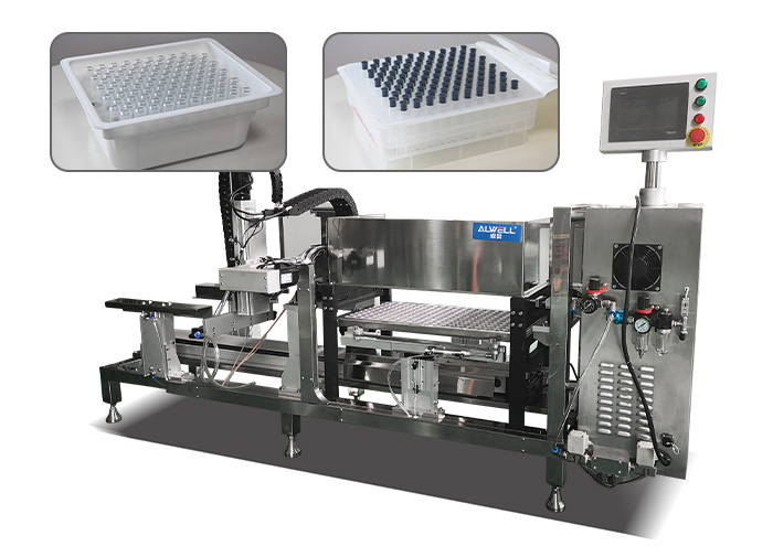 Syringe sterilization tray loading machine